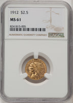1912 $2.50 Indian Quarter Eagle NGC MS61 (772545100)