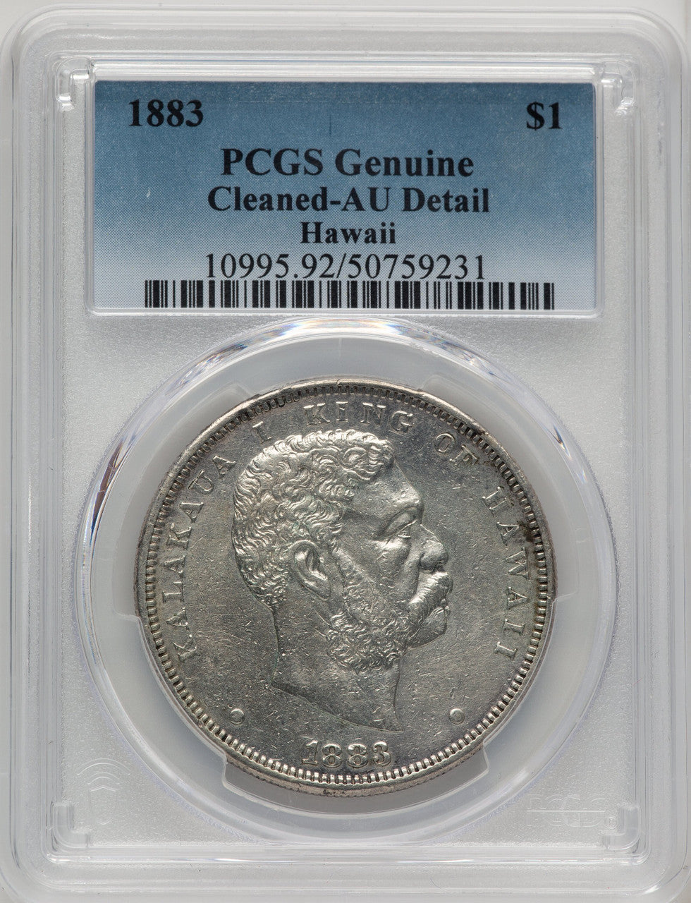 1883 Hawaii Dollar Coins of Hawaii Genuine PCGS AU50
