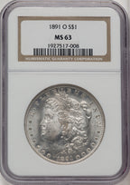 1891-O Morgan Dollar NGC MS63 (773972127)
