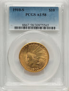 1910-S $10 Indian Eagle PCGS AU58 (773972198)