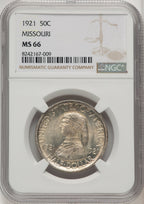 1921 50C Missouri Commemorative Silver NGC MS66 (773687018)