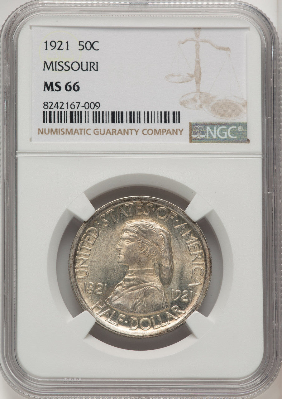 1921 50C Missouri Commemorative Silver NGC MS66 (773687018)