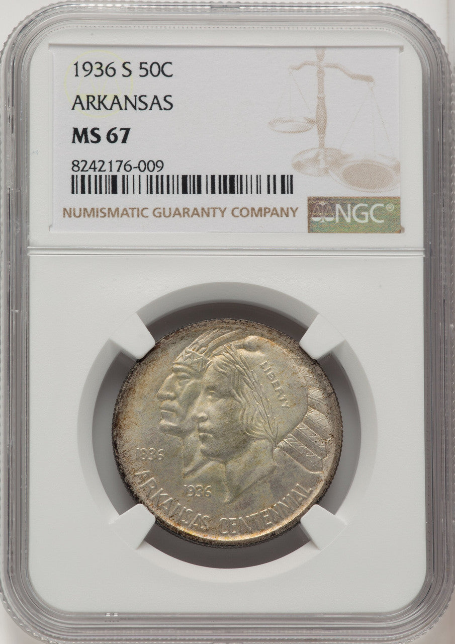 1936-S 50C Arkansas Commemorative Silver NGC MS67 (773929002)