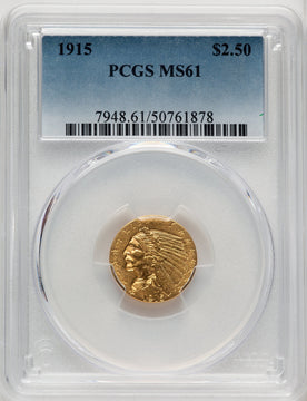1915 $2.50 Indian Quarter Eagle PCGS MS61 (774311084)