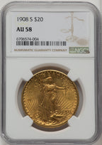 1908-S $20 Saint-Gaudens Double Eagle NGC AU58 (774252005)
