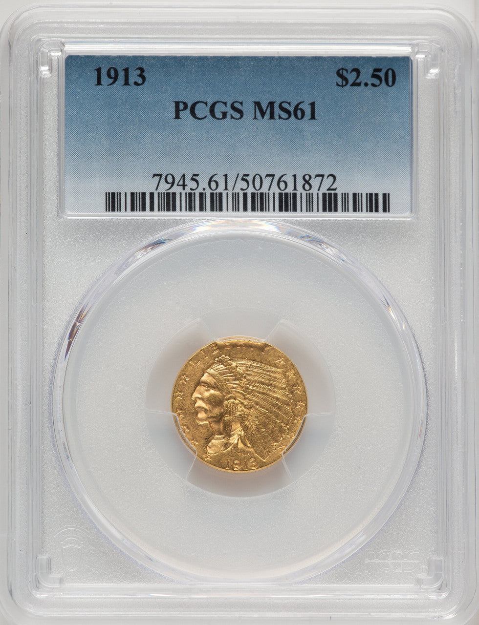 1913 $2.50 Indian Quarter Eagle PCGS MS61 (774311085)