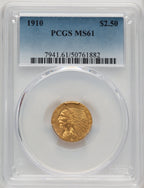 1910 $2.50 Indian Quarter Eagle PCGS MS61 (774311088)