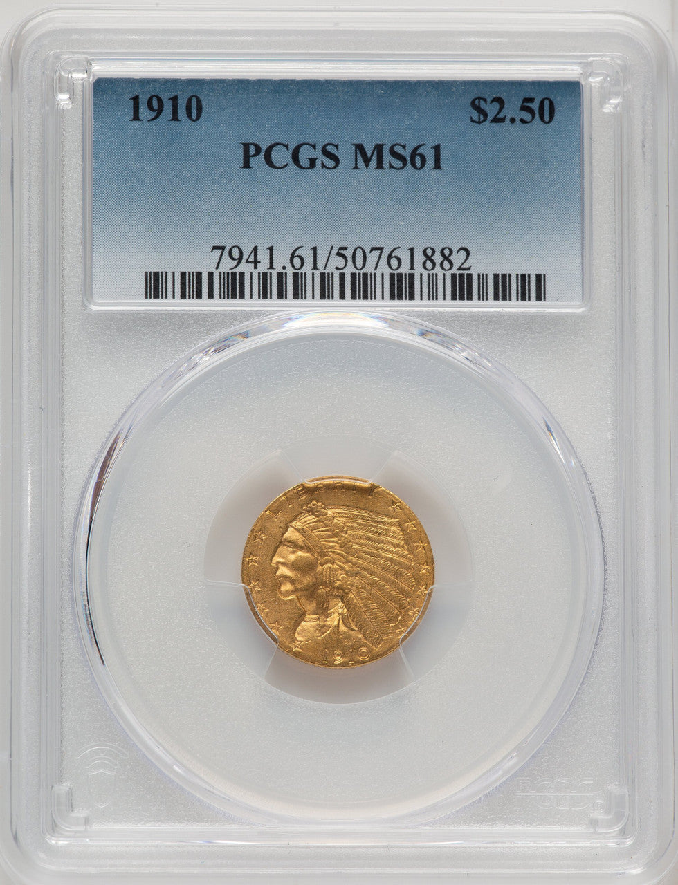 1910 $2.50 Indian Quarter Eagle PCGS MS61 (774311088)
