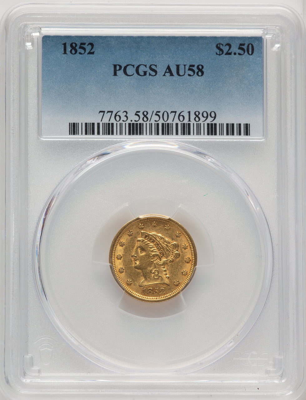 1852 $2.50 Liberty Quarter Eagle PCGS AU58 (774311092)