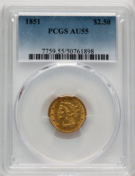 1851 $2.50 Liberty Quarter Eagle PCGS AU55