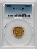 1851 $2.50 Liberty Quarter Eagle PCGS AU55