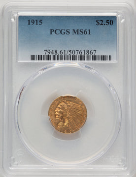 1915 $2.50 Indian Quarter Eagle PCGS MS61 (774311083)