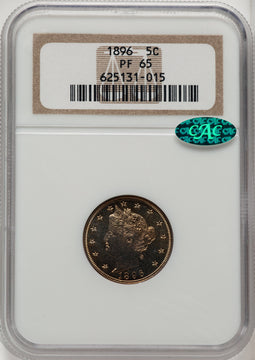 1896 5C CAC Proof Liberty Nickel NGC PR65