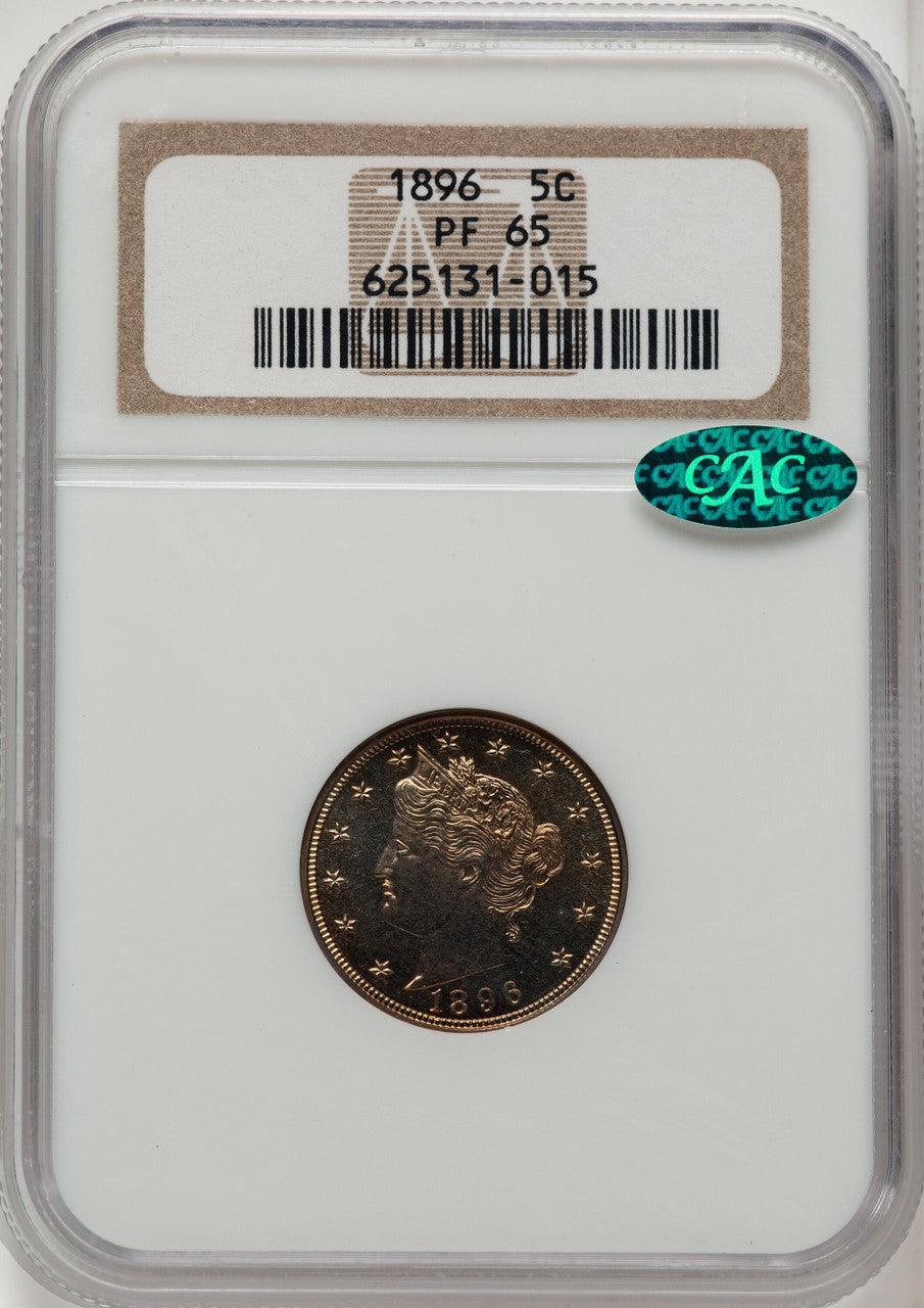 1896 5C CAC Proof Liberty Nickel NGC PR65