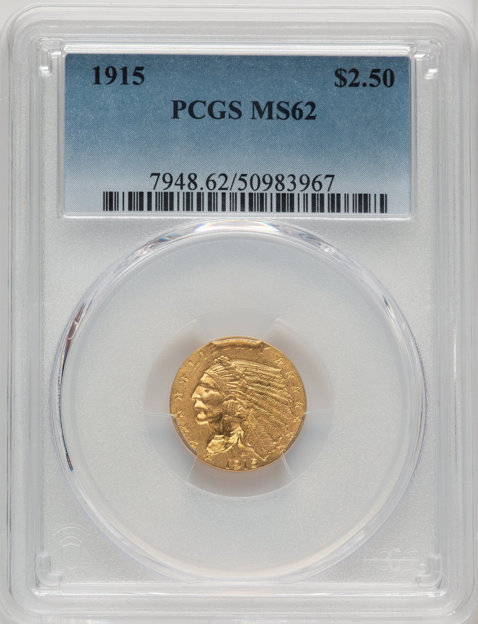 1915 $2.50 Indian Quarter Eagle PCGS MS62 (773972228)