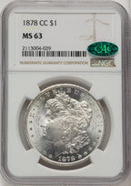 1878-CC CAC Morgan Dollar NGC MS63
