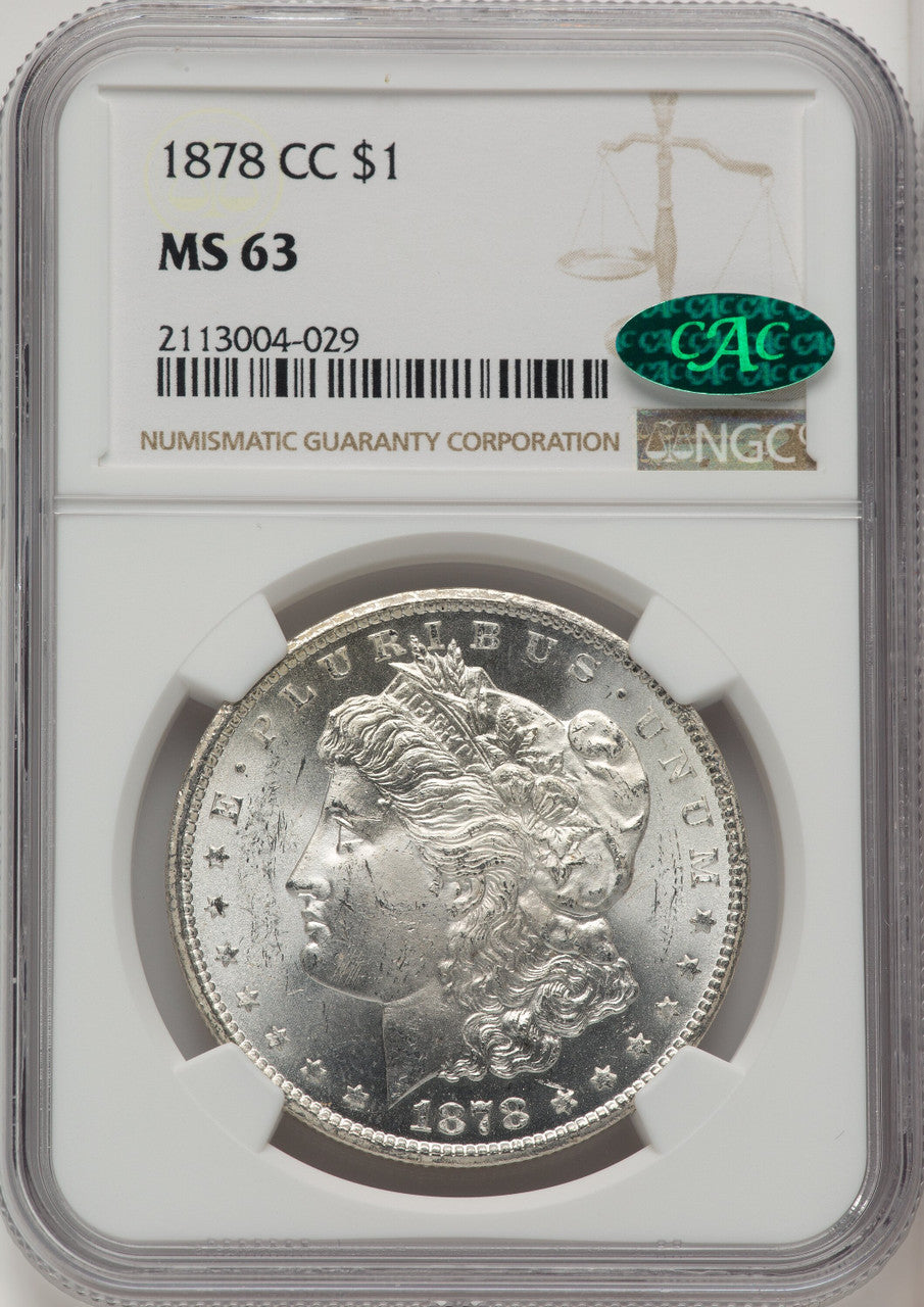 1878-CC CAC Morgan Dollar NGC MS63