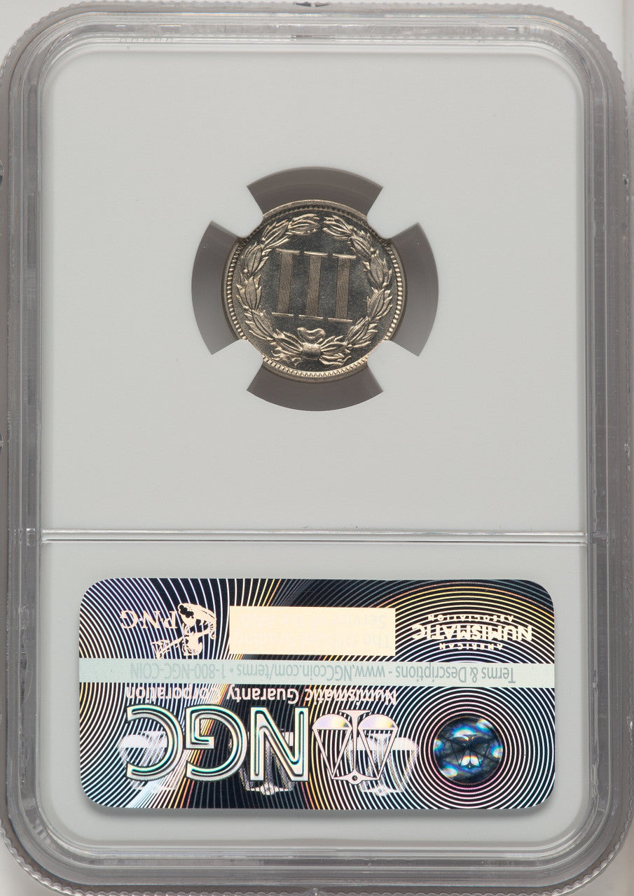 1885 3CN CAC Proof Three Cent Nickel NGC PR67