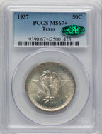 1937 50C Texas CAC Commemorative Silver PCGS MS67+