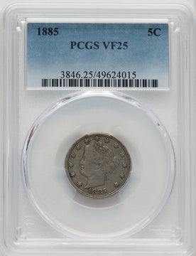 1885 5C Liberty Nickel PCGS VF25