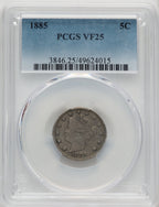 1885 5C Liberty Nickel PCGS VF25