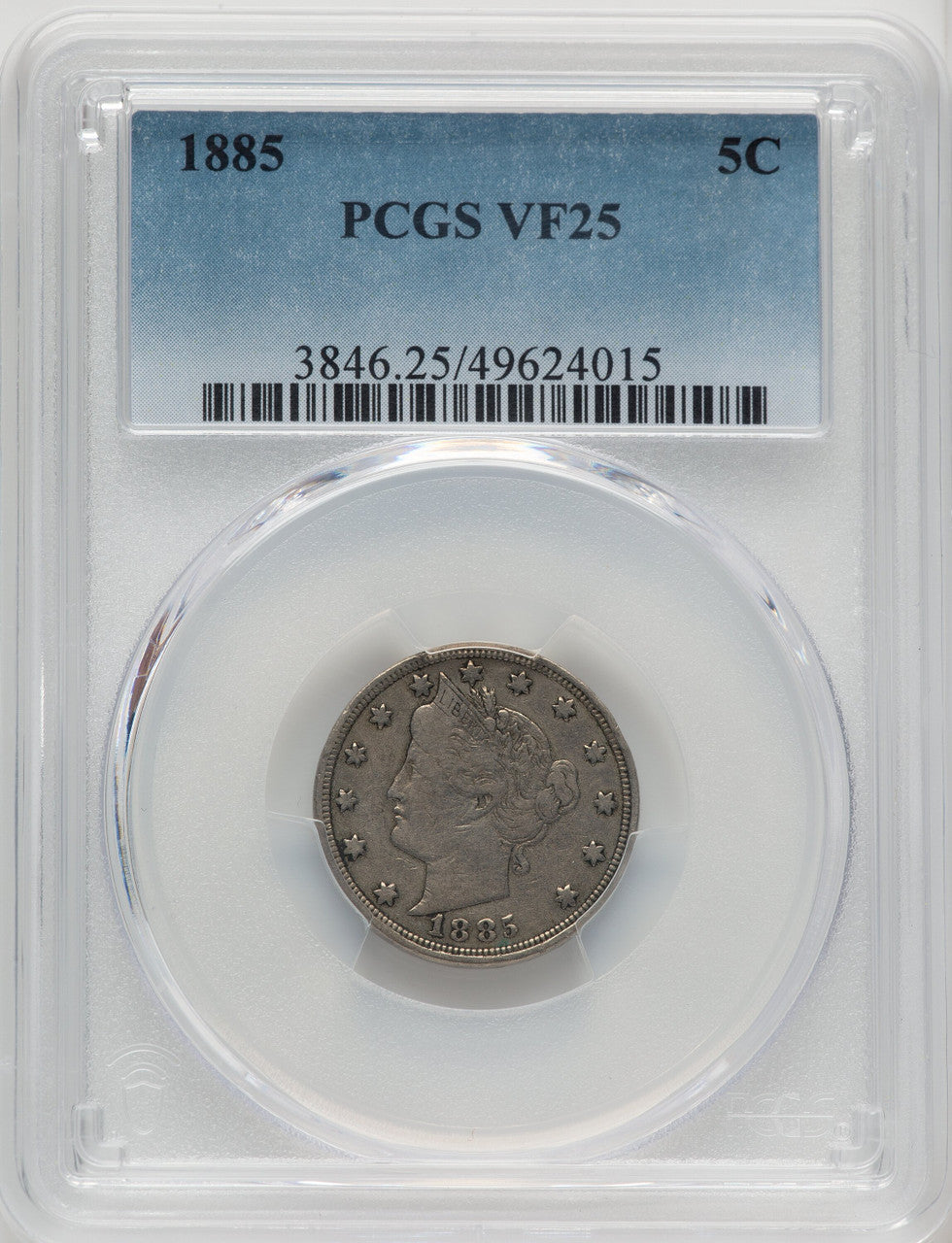 1885 5C Liberty Nickel PCGS VF25