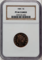 1884 5C CA Proof Liberty Nickel NGC PR66