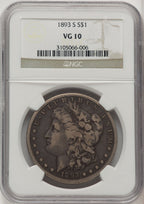1893-S Morgan Dollar NGC VG10