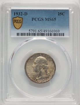1932-D 25C Washington Quarter PCGS MS65 (773736004)