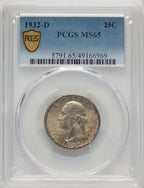 1932-D 25C Washington Quarter PCGS MS65 (773736004)