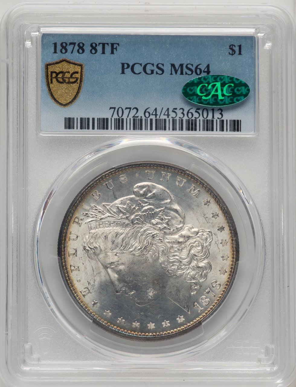 1878 8TF CAC Morgan Dollar PCGS MS64 (774414005)