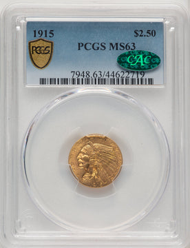 1915 $2.50 CAC Indian Quarter Eagle PCGS MS63