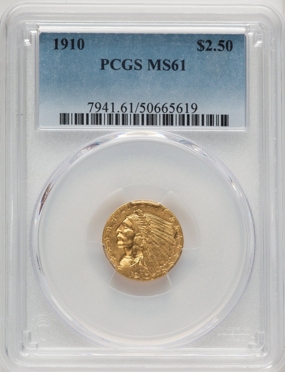 1910 $2.50 Indian Quarter Eagle PCGS MS61