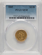 1845 $2.50 Liberty Quarter Eagle PCGS XF45