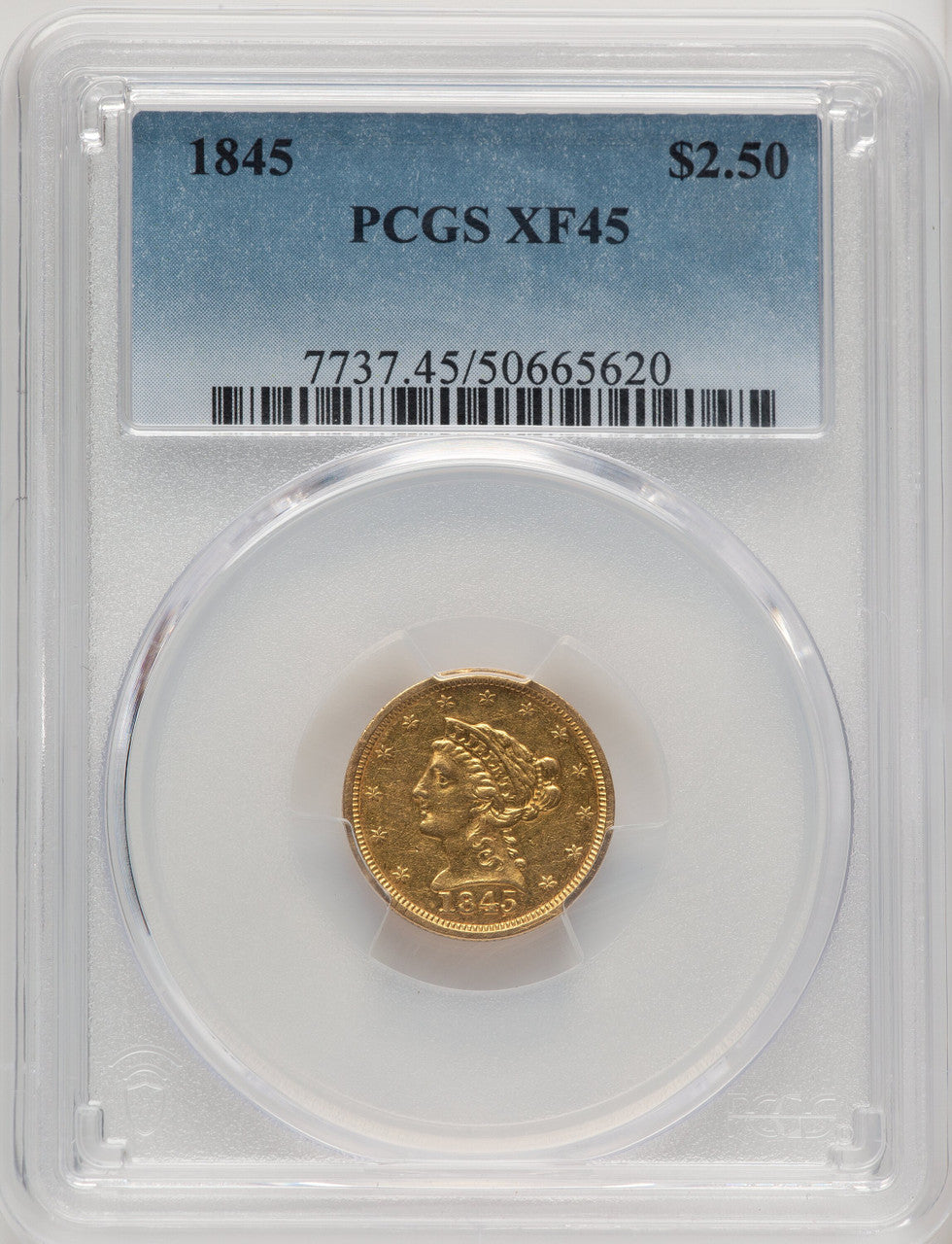 1845 $2.50 Liberty Quarter Eagle PCGS XF45