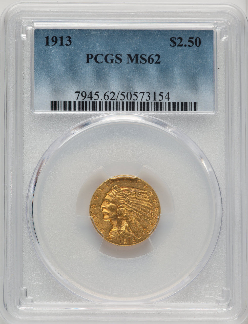 1913 $2.50 Indian Quarter Eagle PCGS MS62 (773972034)