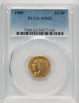 1909 $2.50 Indian Quarter Eagle PCGS MS62 (773972039)