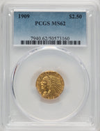 1909 $2.50 Indian Quarter Eagle PCGS MS62 (773972039)