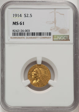 1914 $2.50 Indian Quarter Eagle NGC MS61 (177233135)