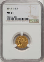 1914 $2.50 Indian Quarter Eagle NGC MS61 (177233135)