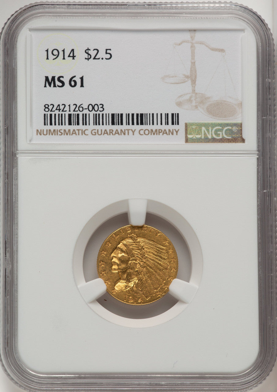 1914 $2.50 Indian Quarter Eagle NGC MS61 (177233135)