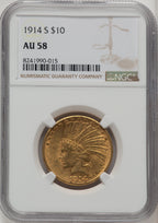 1914-S $10 Indian Eagle NGC AU58 (177220179)