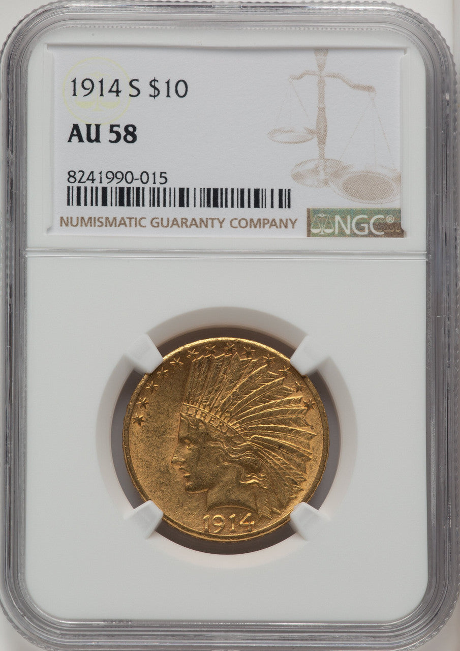 1914-S $10 Indian Eagle NGC AU58 (177220179)