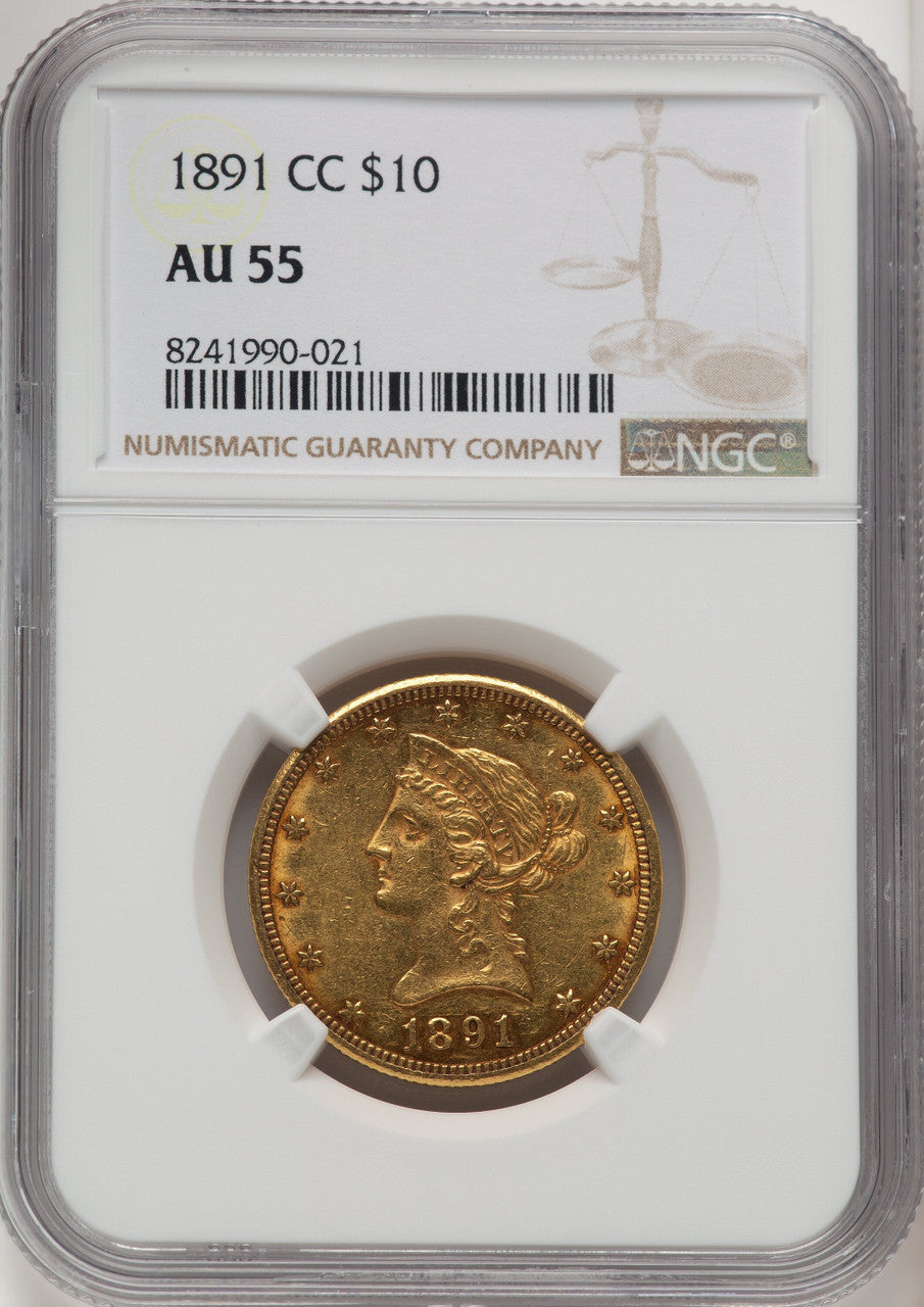 1891-CC $10 Liberty Eagle NGC AU55 (177203013)