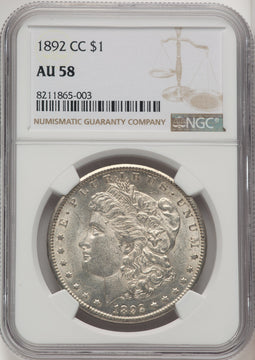 1892-CC Morgan Dollar NGC AU58