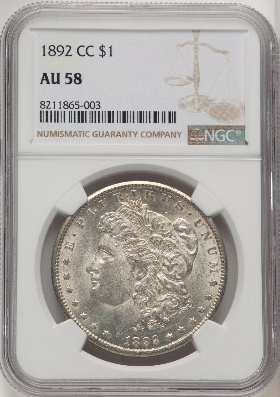 1892-CC Morgan Dollar NGC AU58