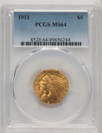 1911 $5 Indian Half Eagle PCGS MS64 (774253001)