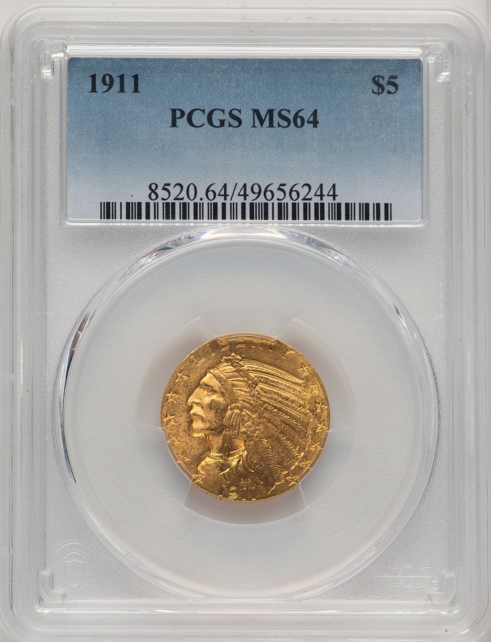 1911 $5 Indian Half Eagle PCGS MS64 (774253001)