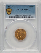 1913 $2.50 Indian Quarter Eagle PCGS MS63 (774257008)