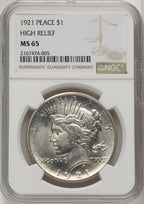 1921 Peace Dollar NGC MS65 (773720020)
